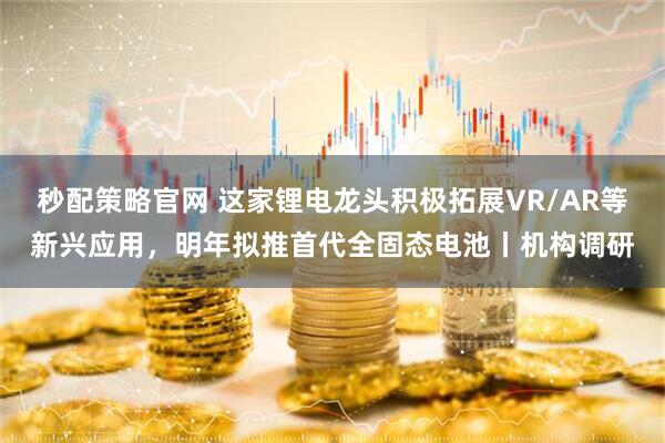 秒配策略官网 这家锂电龙头积极拓展VR/AR等新兴应用，明年拟推首代全固态电池丨机构调研