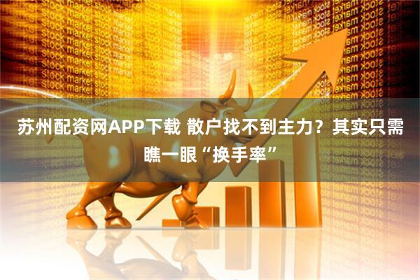 苏州配资网APP下载 散户找不到主力？其实只需瞧一眼“换手率”